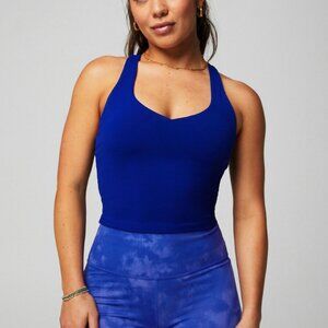 Fabletics | Anywhere Cropped Built-In Bra Tank | Admiral Blue | Size M